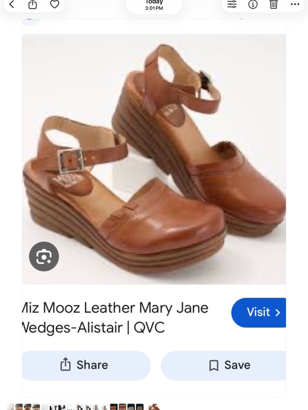 Miz Mooz Alistair Leather Mary Jane Wedge - Brandy